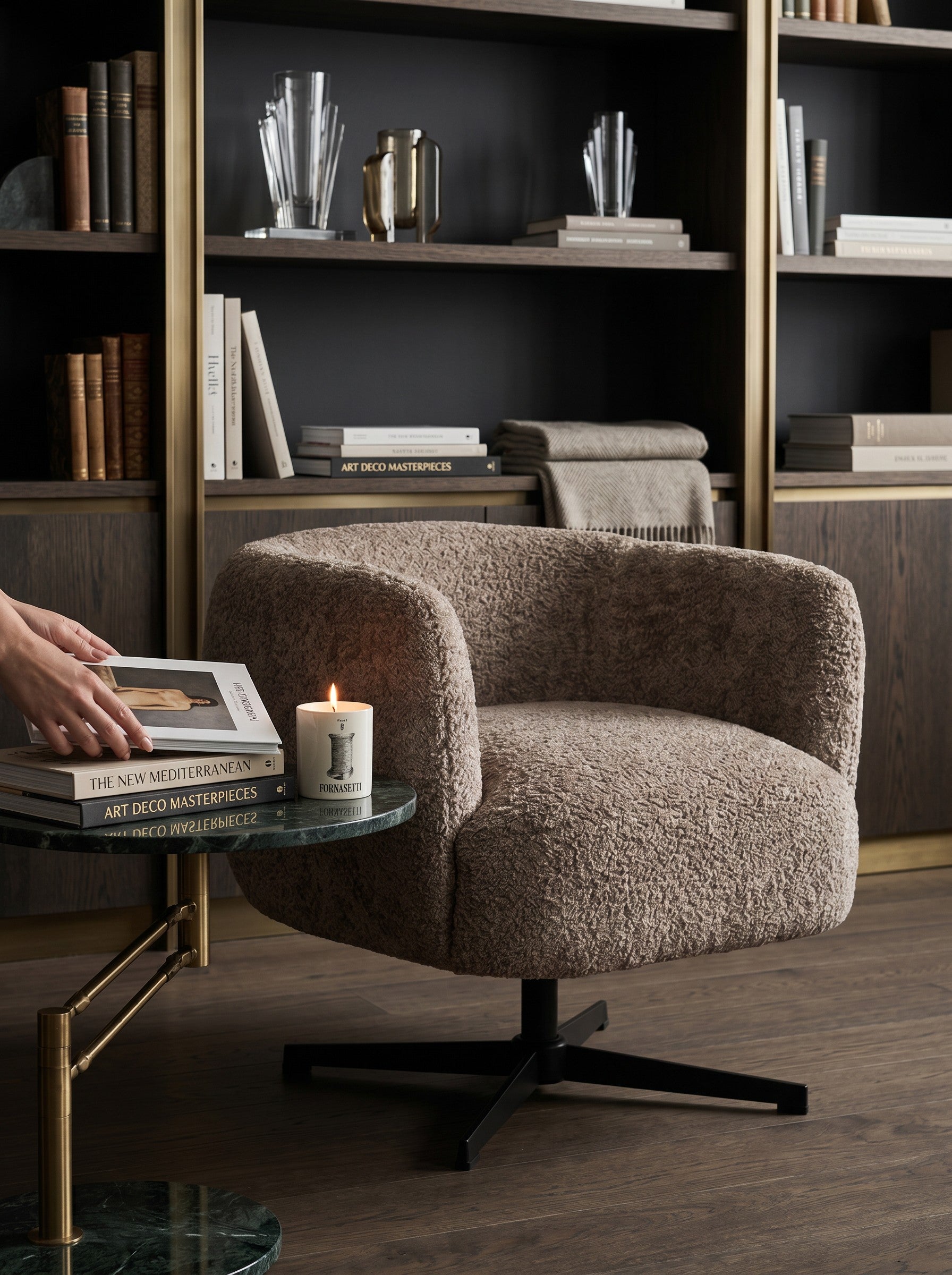 
Drehbarer Design Sessel „Estelle“ - Sheep Natural