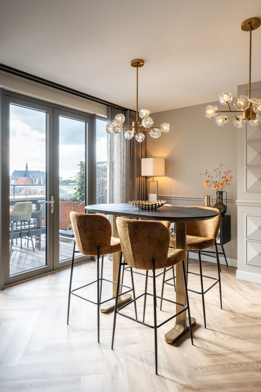 
Grosser Design Massivholz Bartisch „Revelin“ - Schwarz