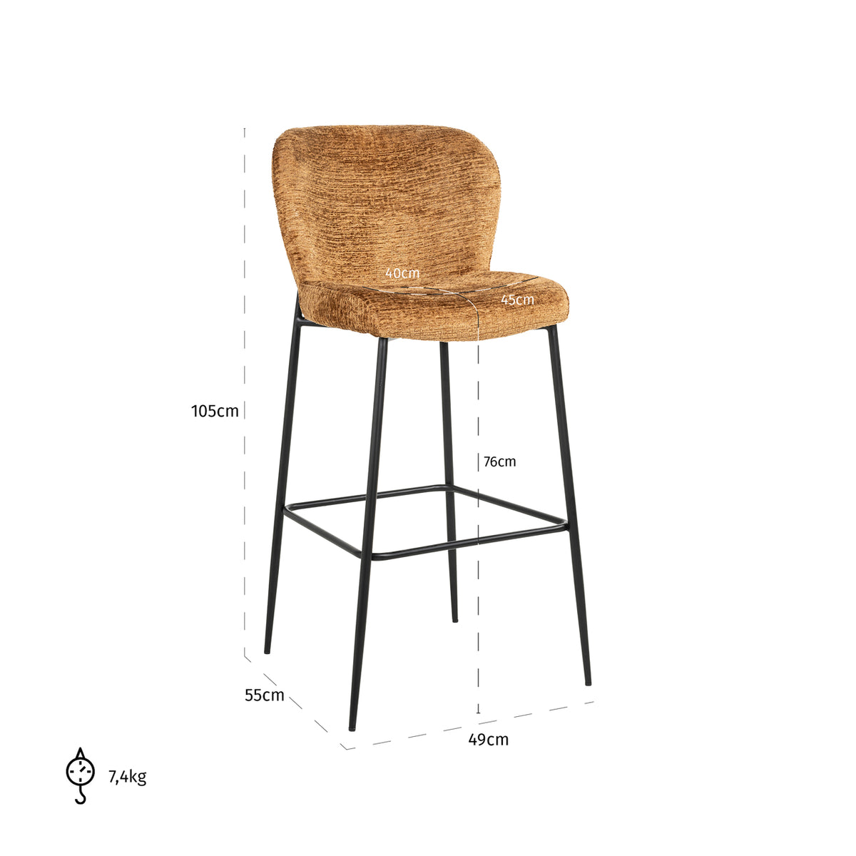 
Sgabello da bar di design „Darby“
