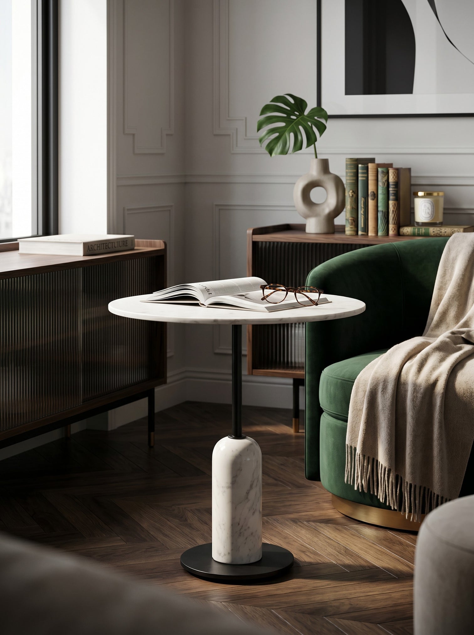 
Table à manger design en marbre « Jagger » Ø 76,5 cm