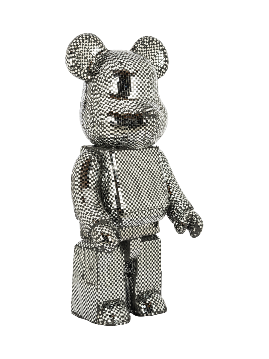 
Grande oggetto decorativo «Bear Silver» in vetro mosaico - L, 70 x 32,5 cm