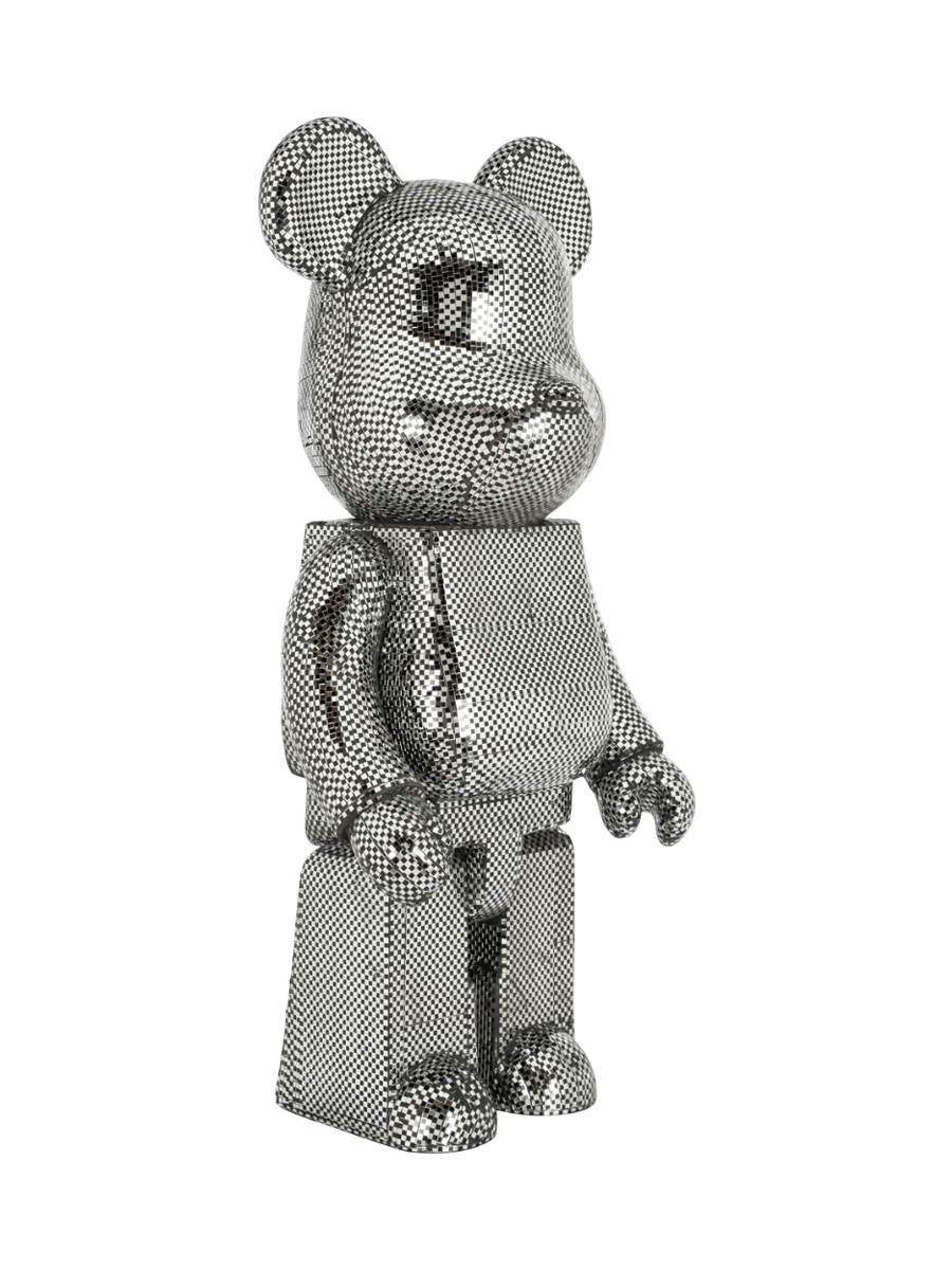 
Grande oggetto decorativo «Bear Silver» in vetro mosaico - XL, 100 x 46 cm