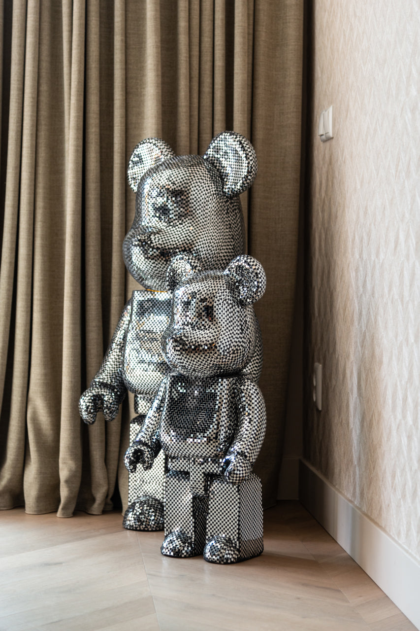 
Grande oggetto decorativo «Bear Silver» in vetro mosaico - XL, 100 x 46 cm