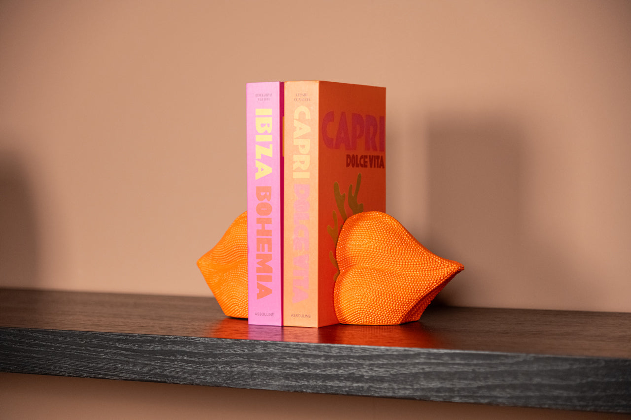 
Serre-livres design « Kiss Orange »