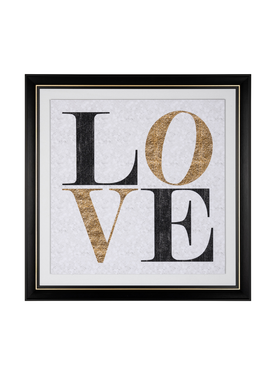
Design Wandbild „Amour“ mit Holzrahmen, 90 x 90 cm