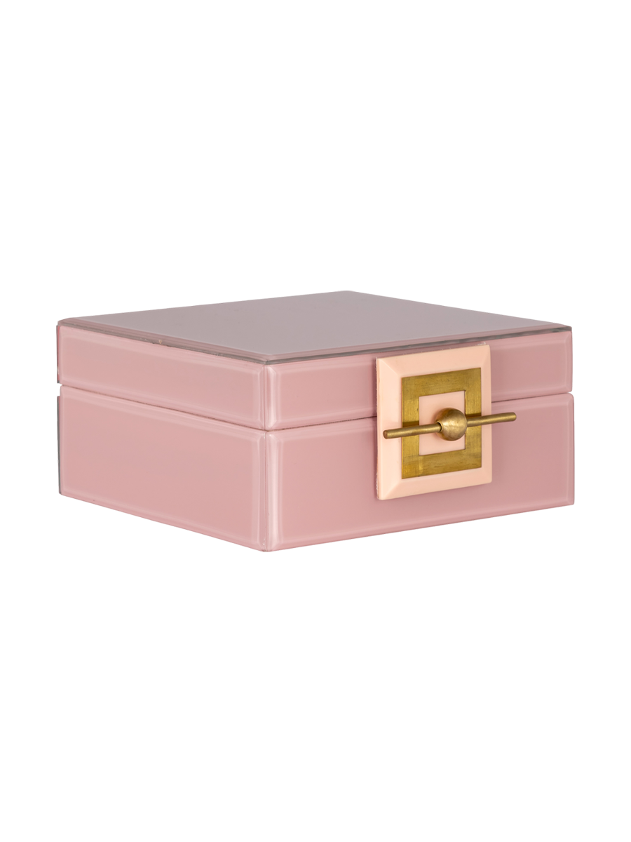 
Boîte à bijoux design en verre « Bodine » - Moyen, 17 x 17 cm / Rose
