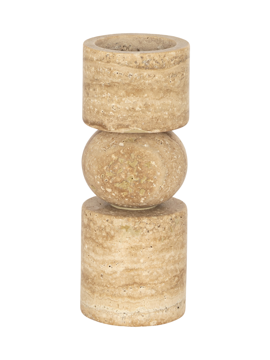 
Portacandela tealight di design «Alaina» in travertino - Grande, Ø 8 x 20 cm