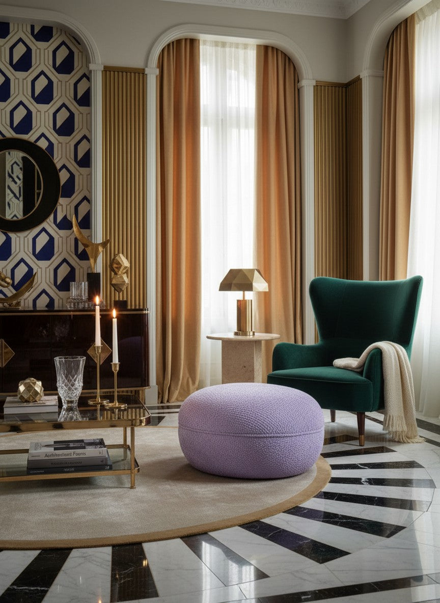 
Pouf design « Jace » Ø 65 cm - Belle Lavande