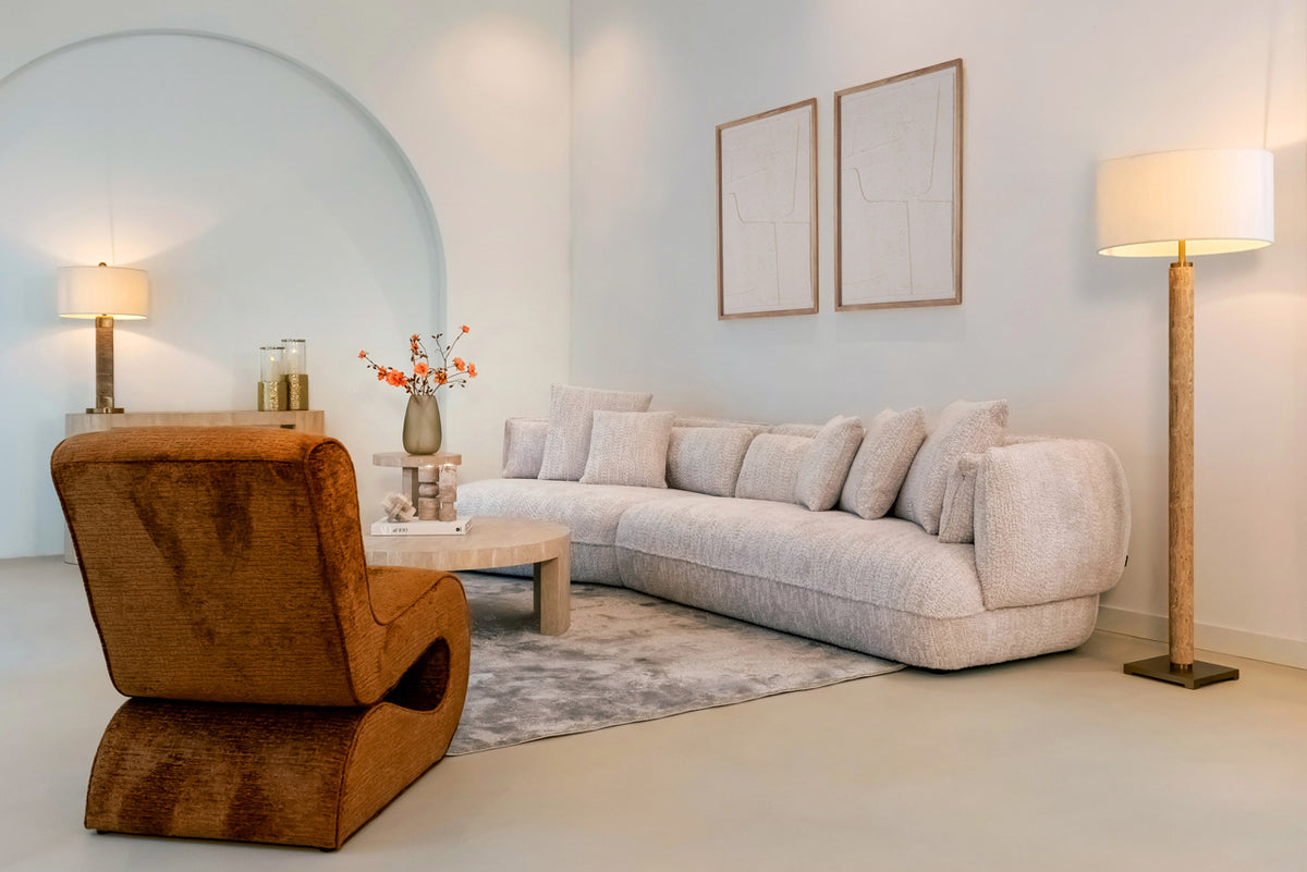 
Runder Design Salontisch „Biltmore“, aus italienischem Travertinstein