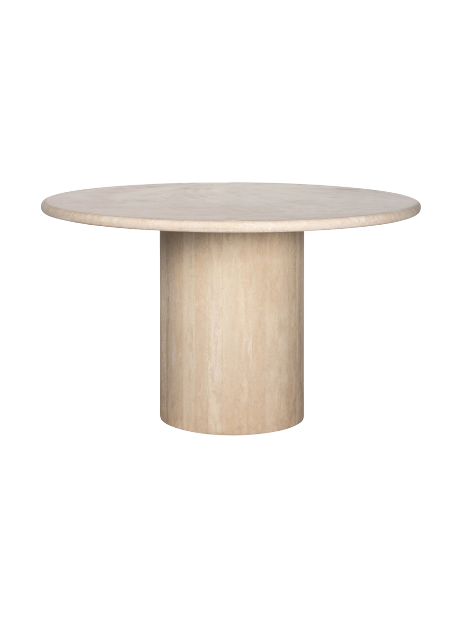 
Tavolo da pranzo rotondo di design “Renaissance” in travertino italiano, Ø 130 cm