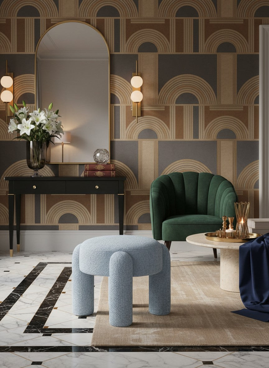 
Tabouret design « Holly » - Bleu clair
