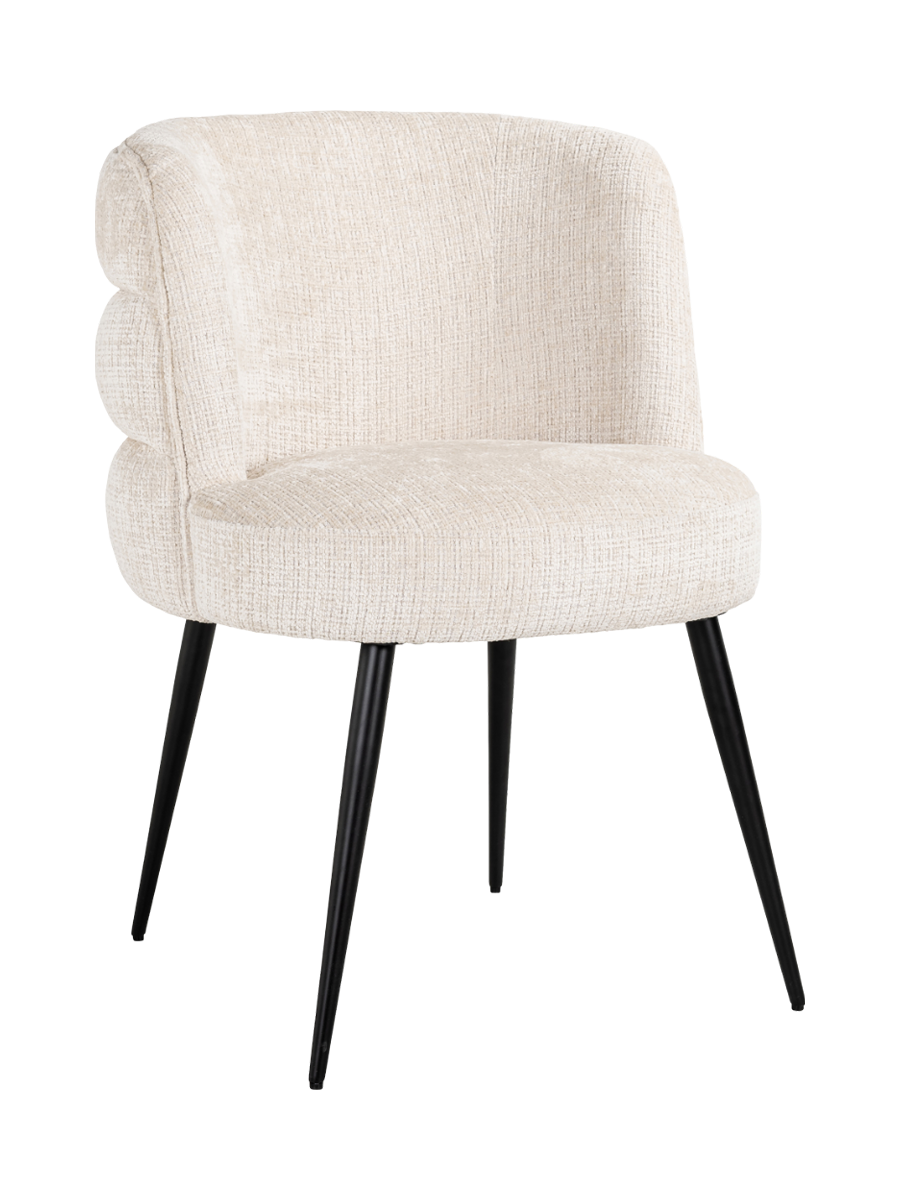 
Hochwertiger Design Esszimmerstuhl „Stella“ - Beige Chenille