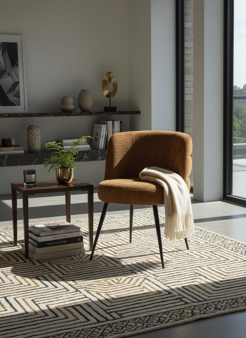 
Hochwertiger Design Esszimmerstuhl „Stella“ - Cognac Fusion