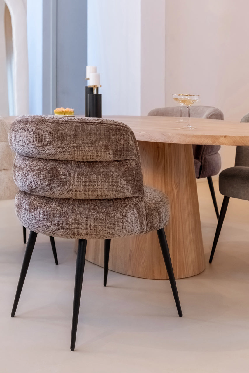 
Hochwertiger Design Esszimmerstuhl „Stella“ - Stone Chenille