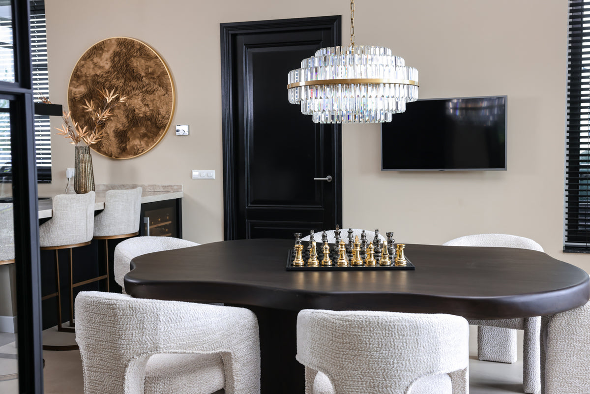 
Massivholz Design Esstisch „Sherman“ mit organischer Form, 230 x 139 cm