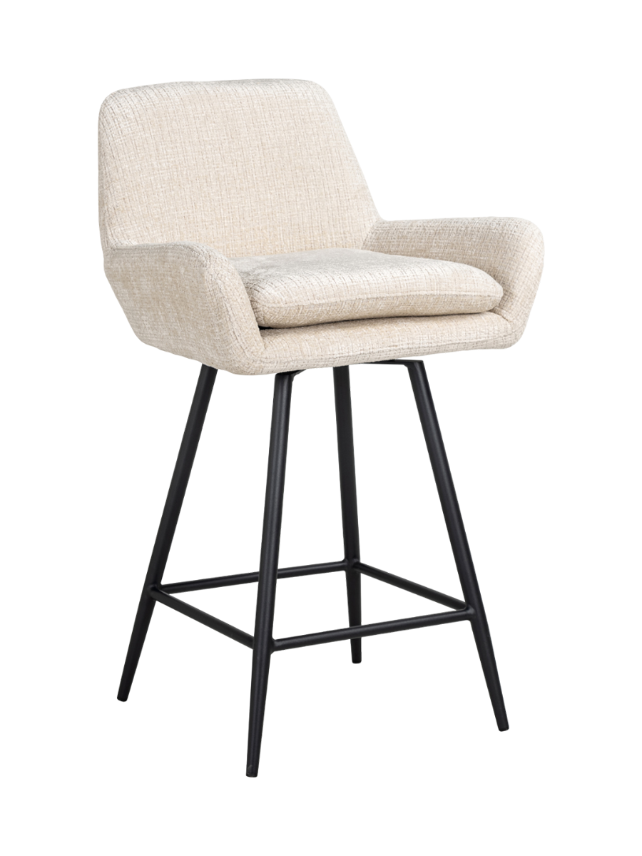 
Sgabello da bar di design girevole “Linsey”, set da 2 - Chenille Beige