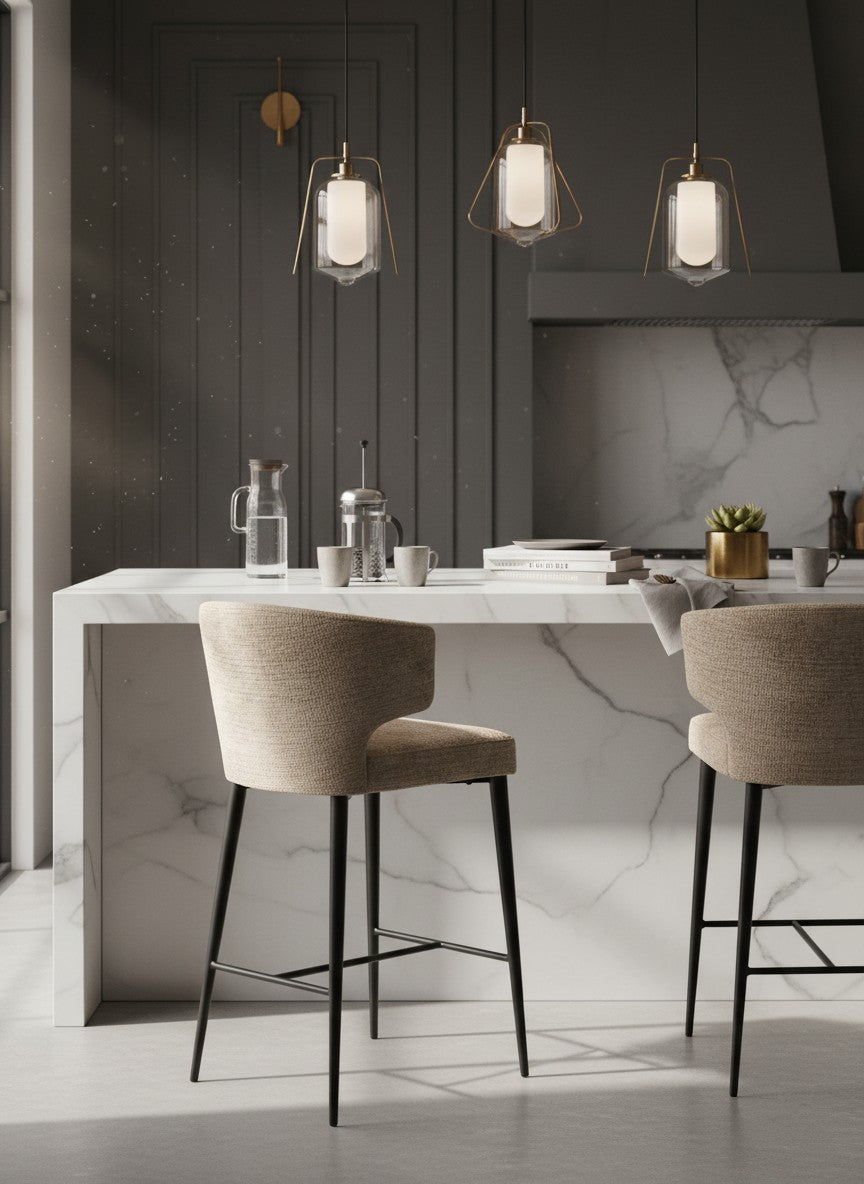 
Sgabello da bar di design «Taylor» color sabbia - Fusione del deserto / Altezza della seduta 67 cm