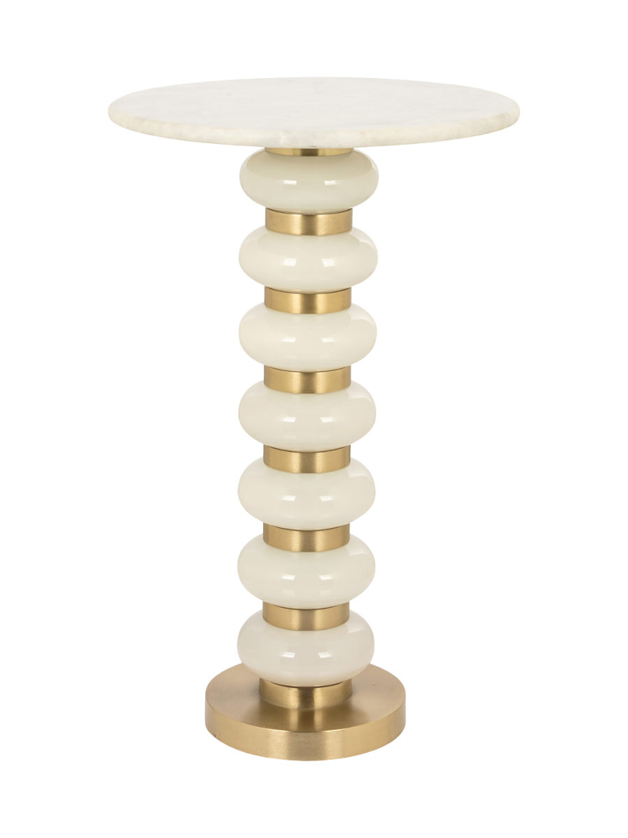 
"Barbara" Designer Marble Side Table - White