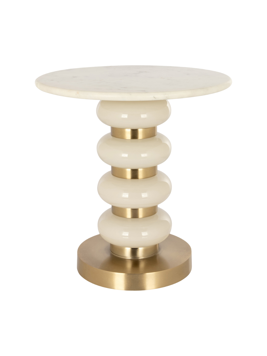
Designer Marble Side Table "Boann" - White
