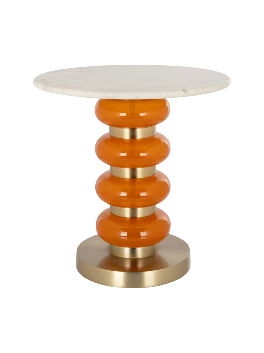 
Designer Marble Side Table "Boann" - Orange