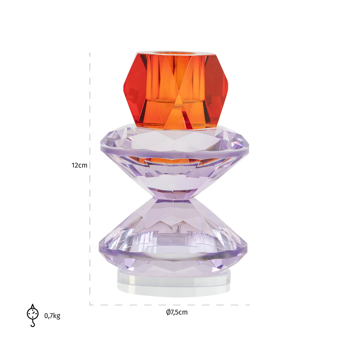 
Portacandele di design «Yalena», varie misure - 7.5 × 7.5 × 12 cm / Viola