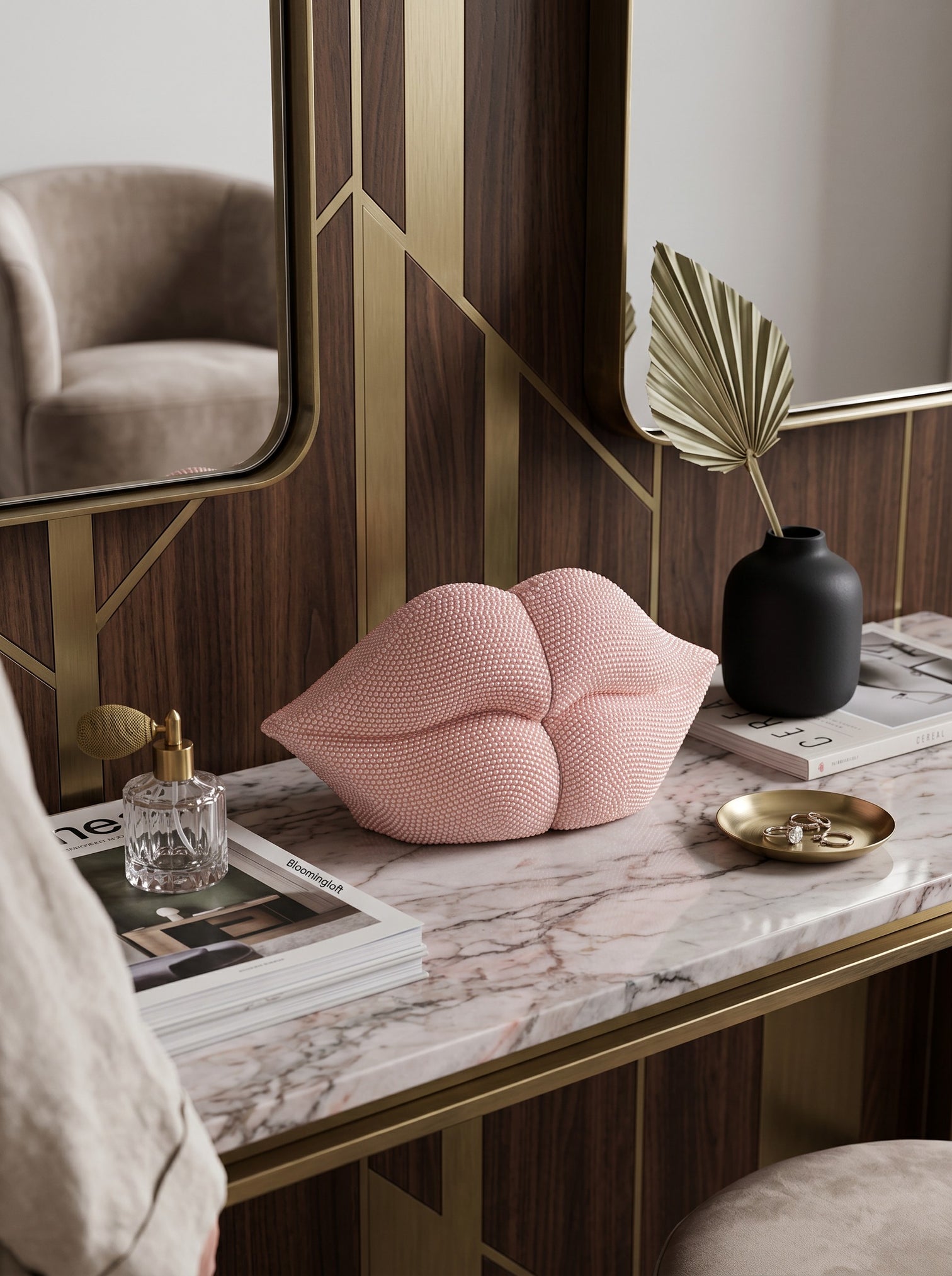 
Design Serre-livres Set « Kiss Rosa »