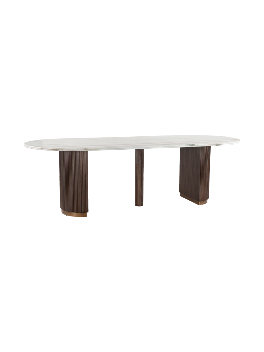 
Ovaler Marmor Design Esstisch „Mayfield“, verschiedene Grössen - 250 x 100 cm