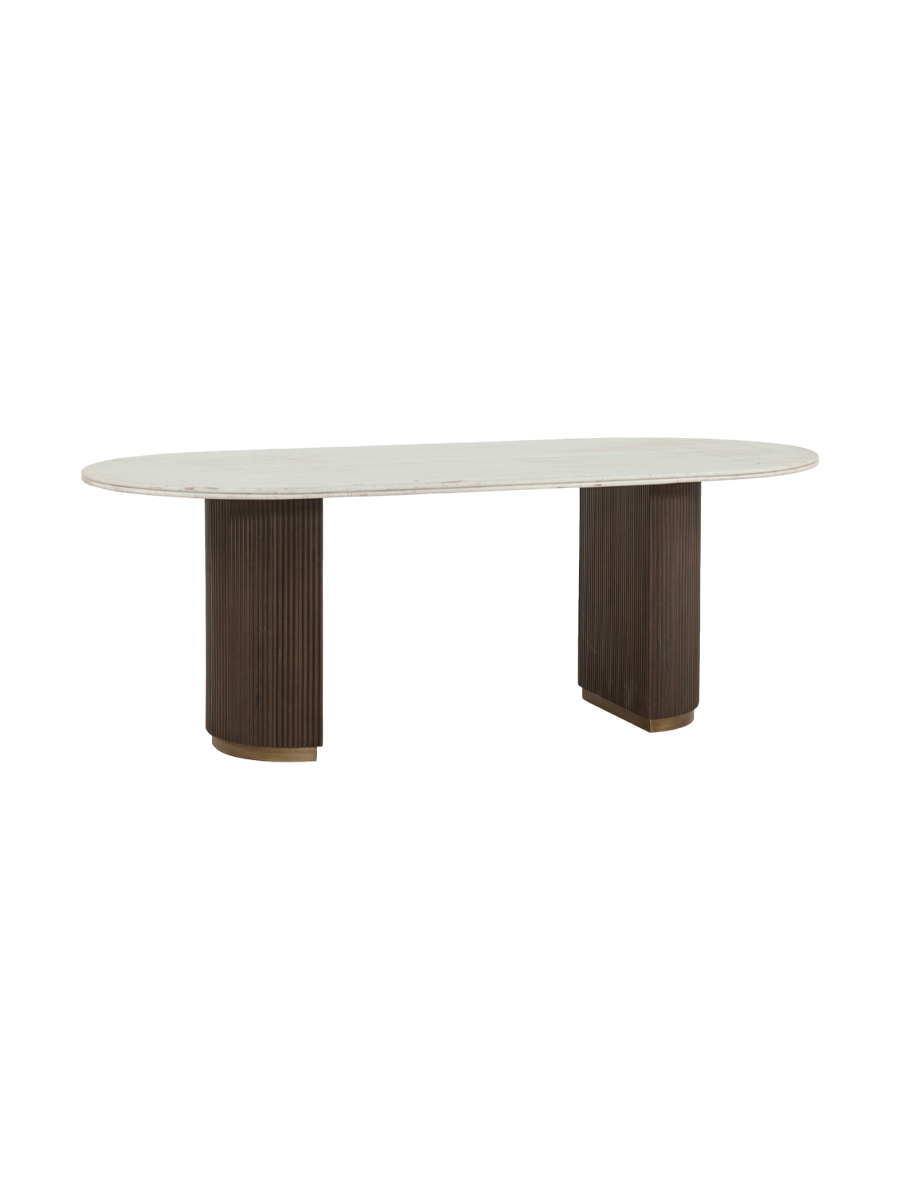 
Ovaler Marmor Design Esstisch „Mayfield“, verschiedene Grössen - 210 x 100 cm