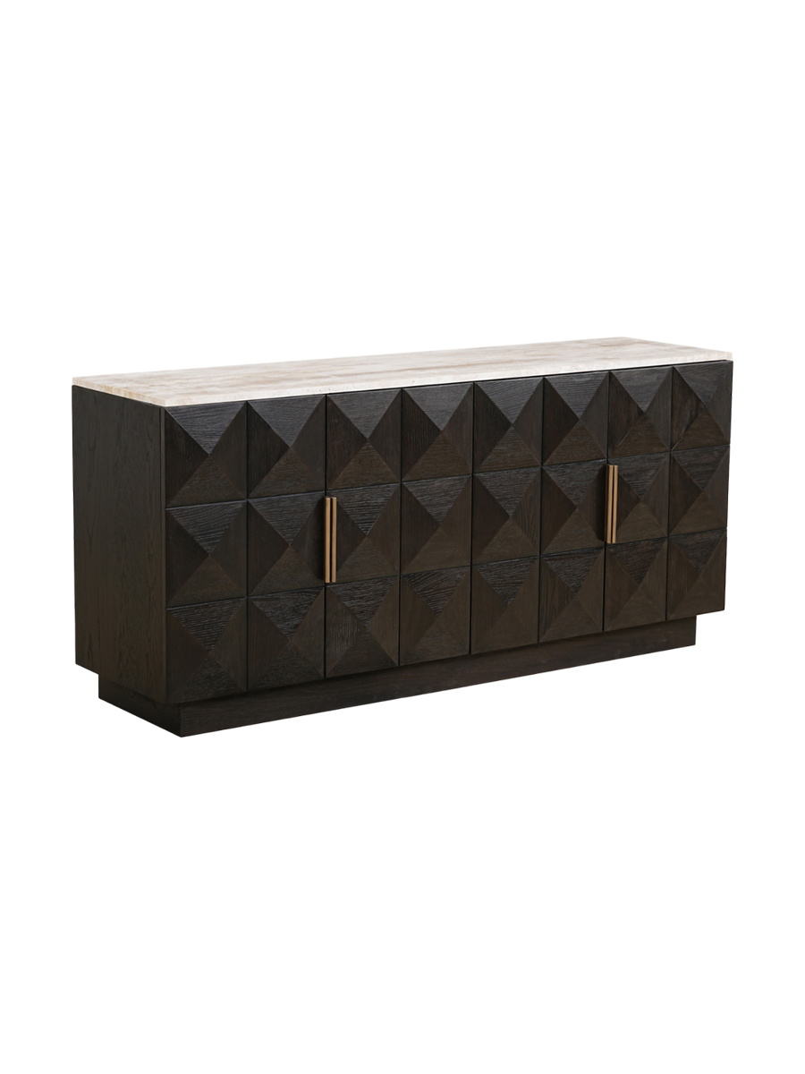 
Designer sideboard "Claremont" with marble top, 4-door