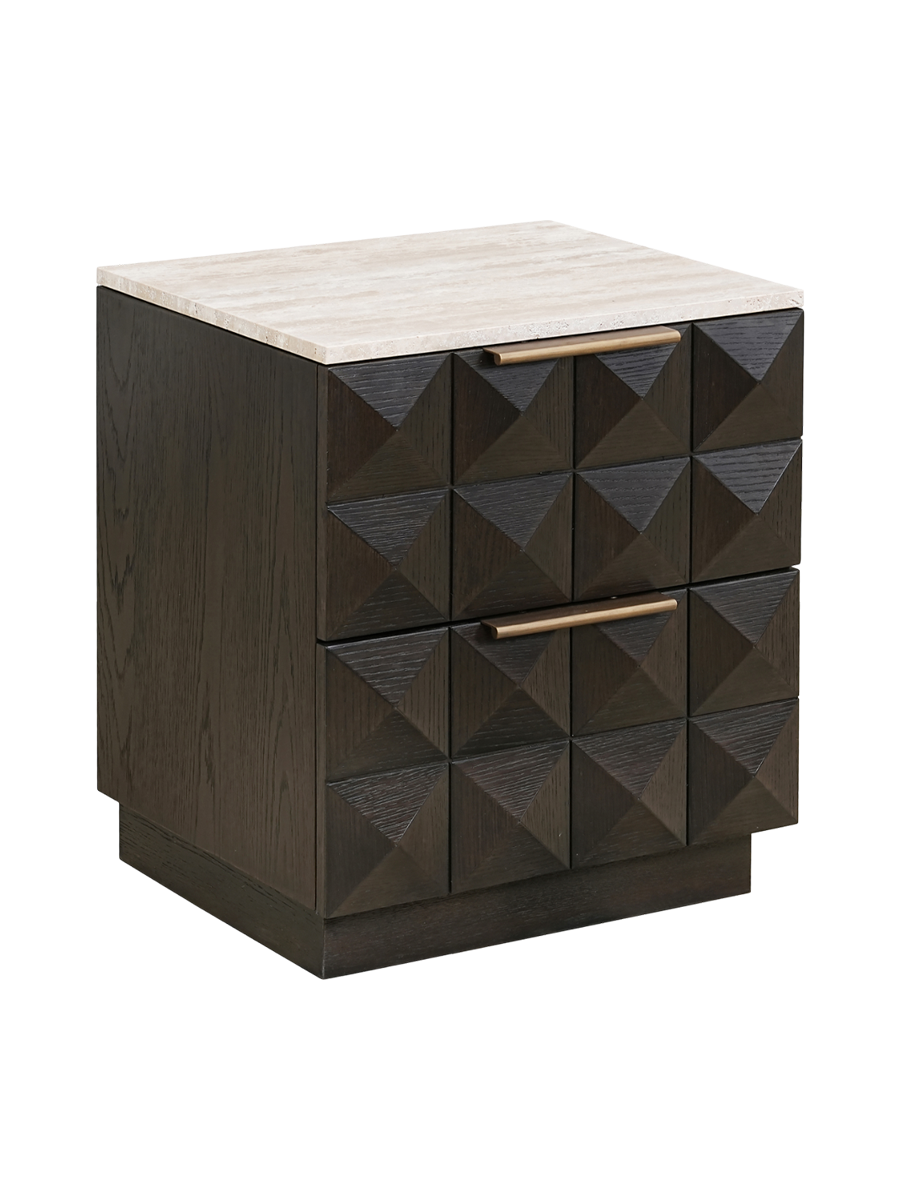 
"Claremont" Designer Nightstand with Marble Top
