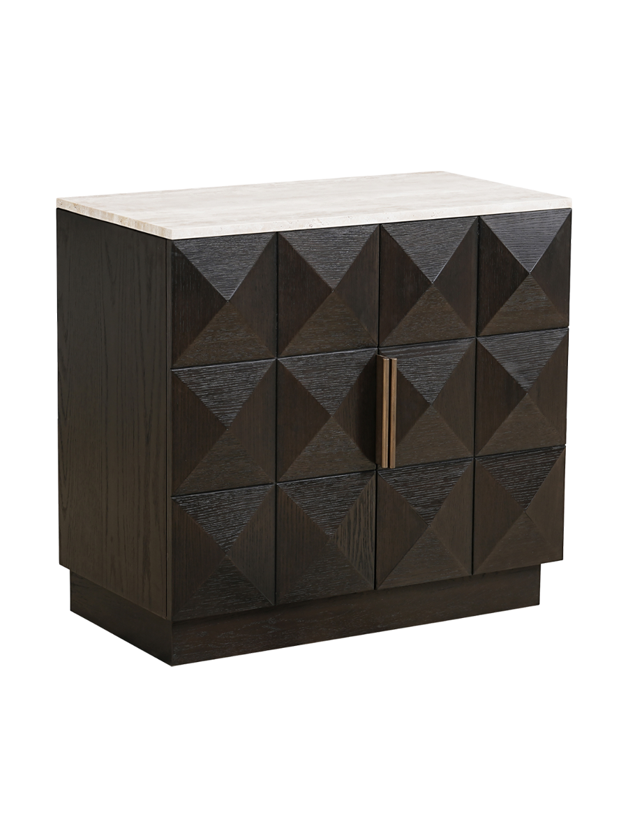 
Designer Sideboard "Claremont" with Marble Top, 2-door