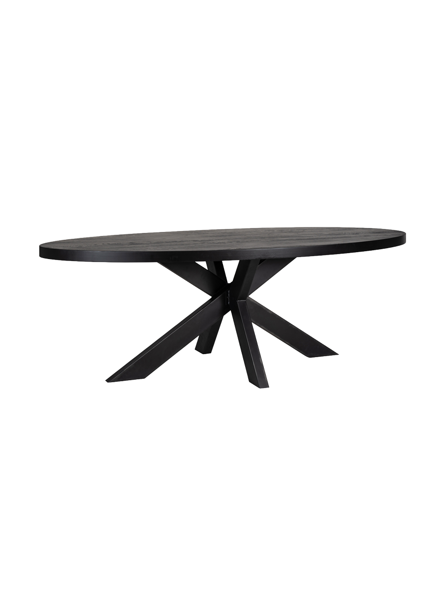 
Ovaler Massivholz Esstisch „Watson“ 235 x 110 cm - Schwarz