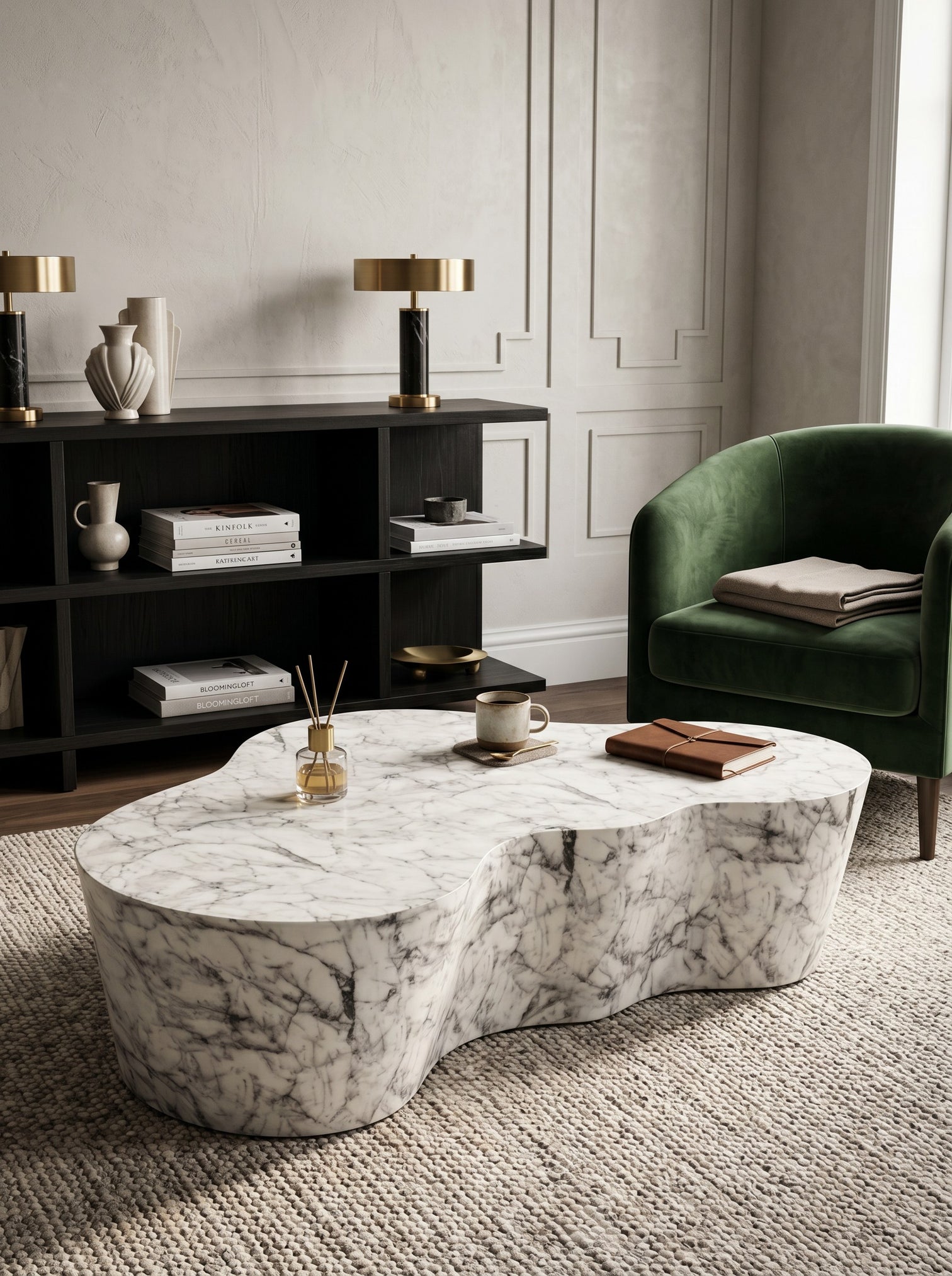 
Large Indoor/Outdoor Designer Coffee Table "Rockyard" 127 x 122 cm