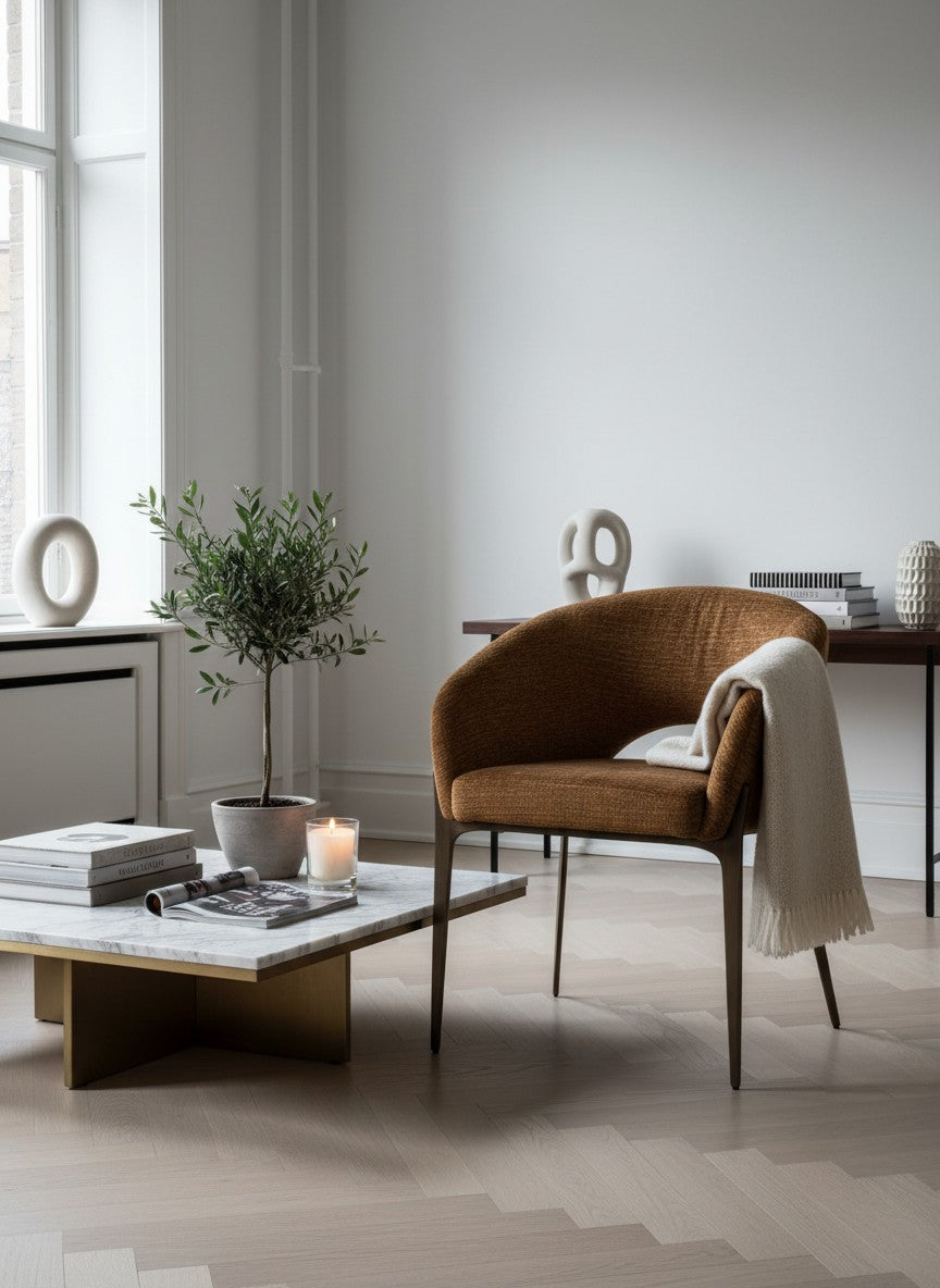 
High-Quality Designer Armchair "Kenzi" - Cognac