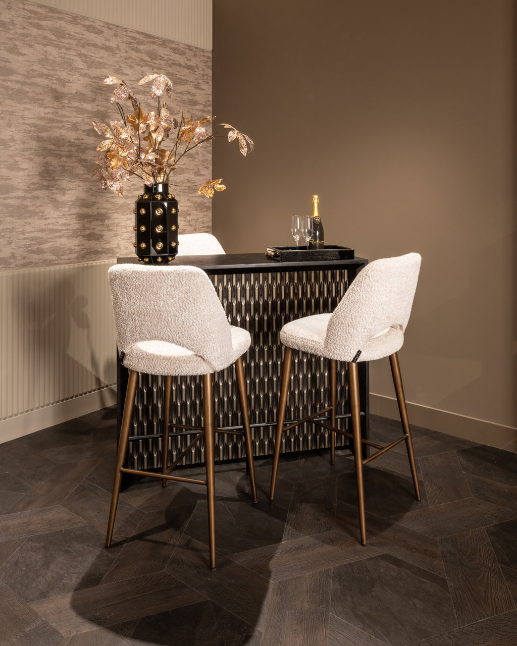 
Sedia da bar di design di alta qualità “Delphine” - Crema adorabile / 76 cm