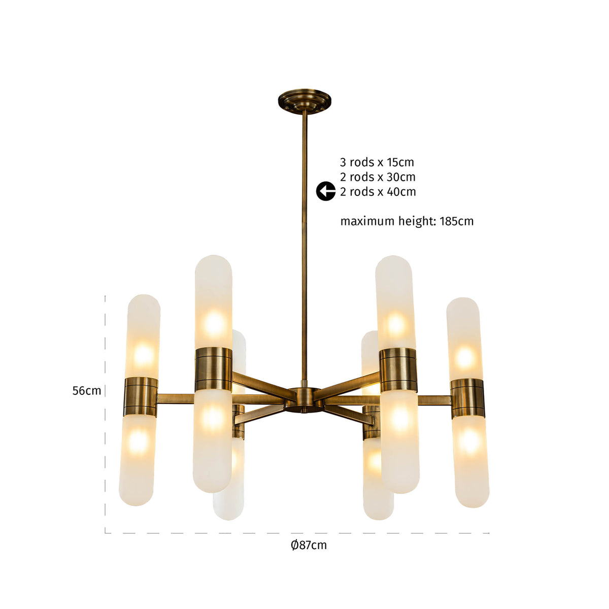 
Lampadario di design «Tricon», 12 luci