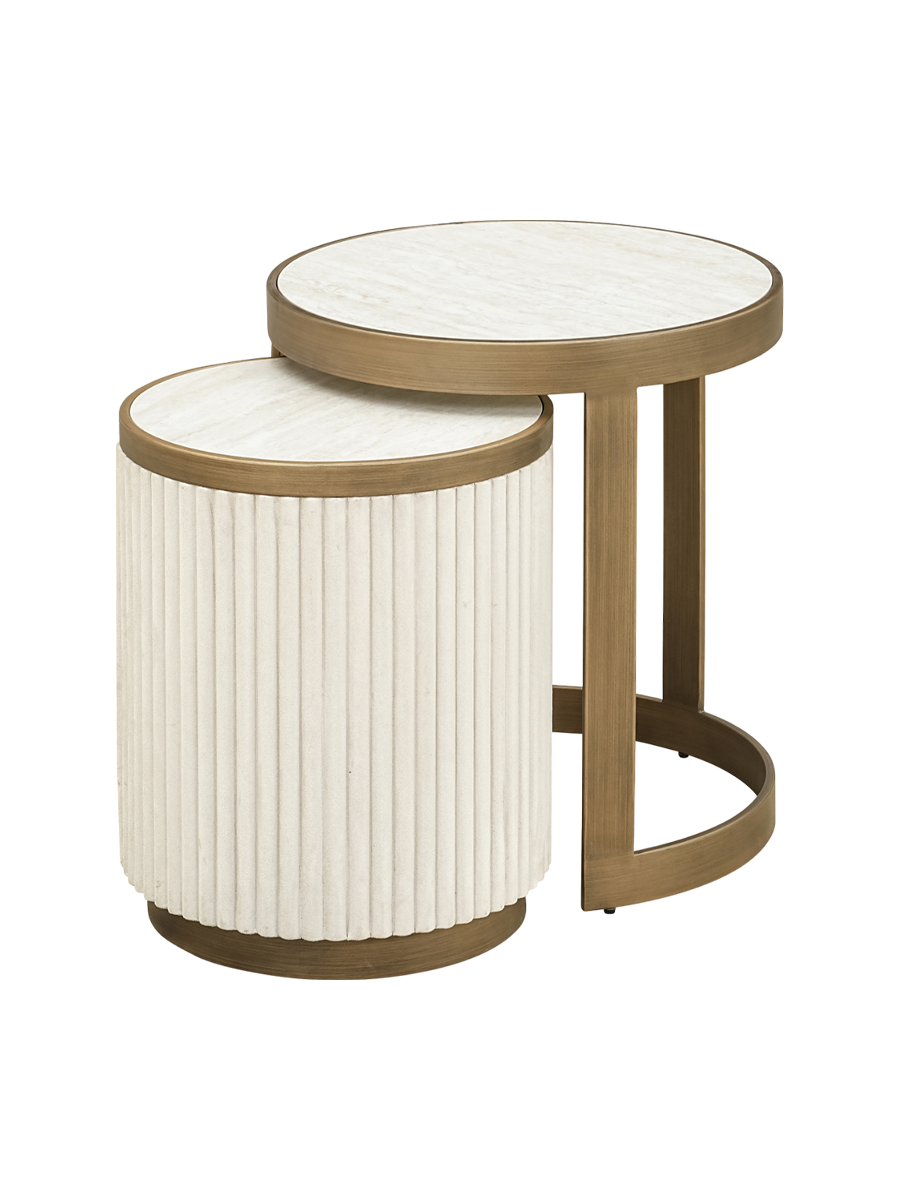 
Designer Ceramic Side Table Set "Tivoli", 2-Piece