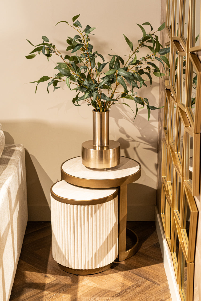 
Designer Ceramic Side Table Set "Tivoli", 2-Piece