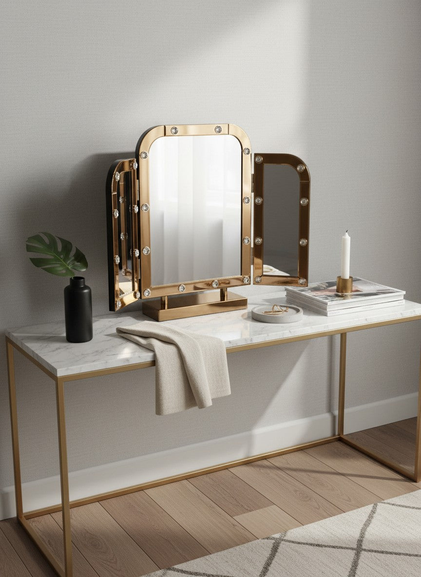 
Designer Table Mirror "Jaira" with Lighting