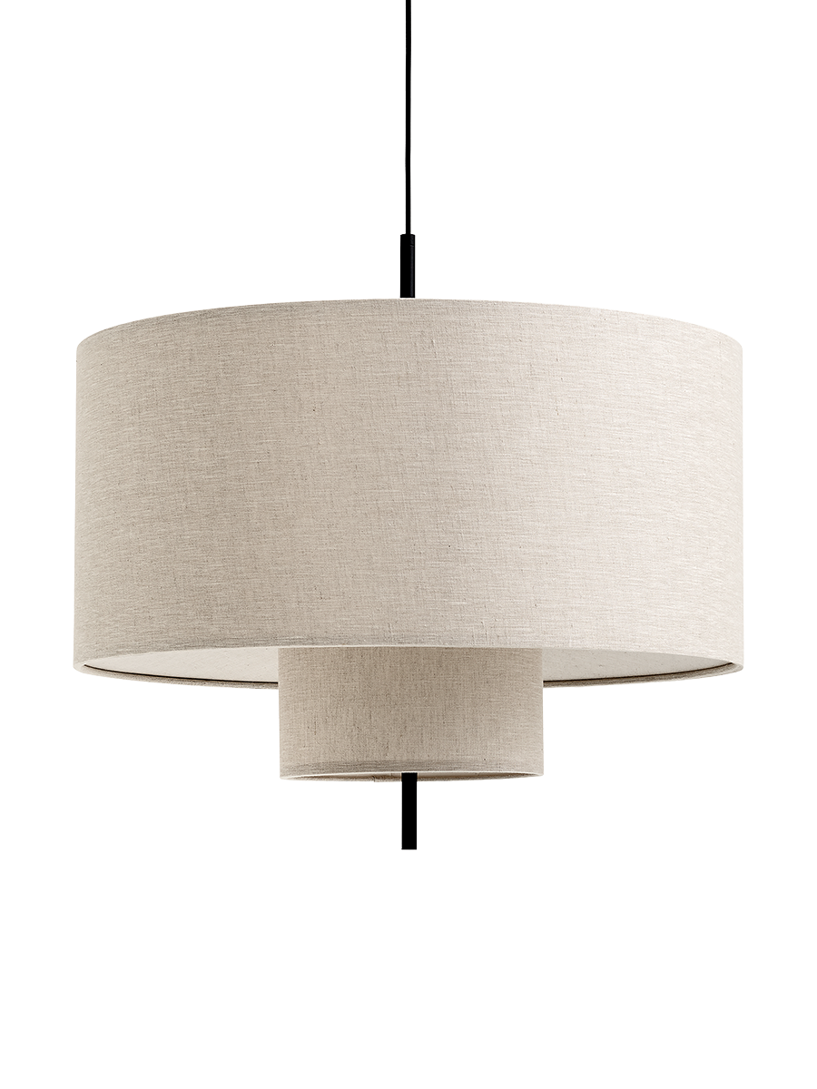
Grande suspension design « Margin », différentes tailles - Abat-jour : Beige, Câble : Noir / Ø 70 cm