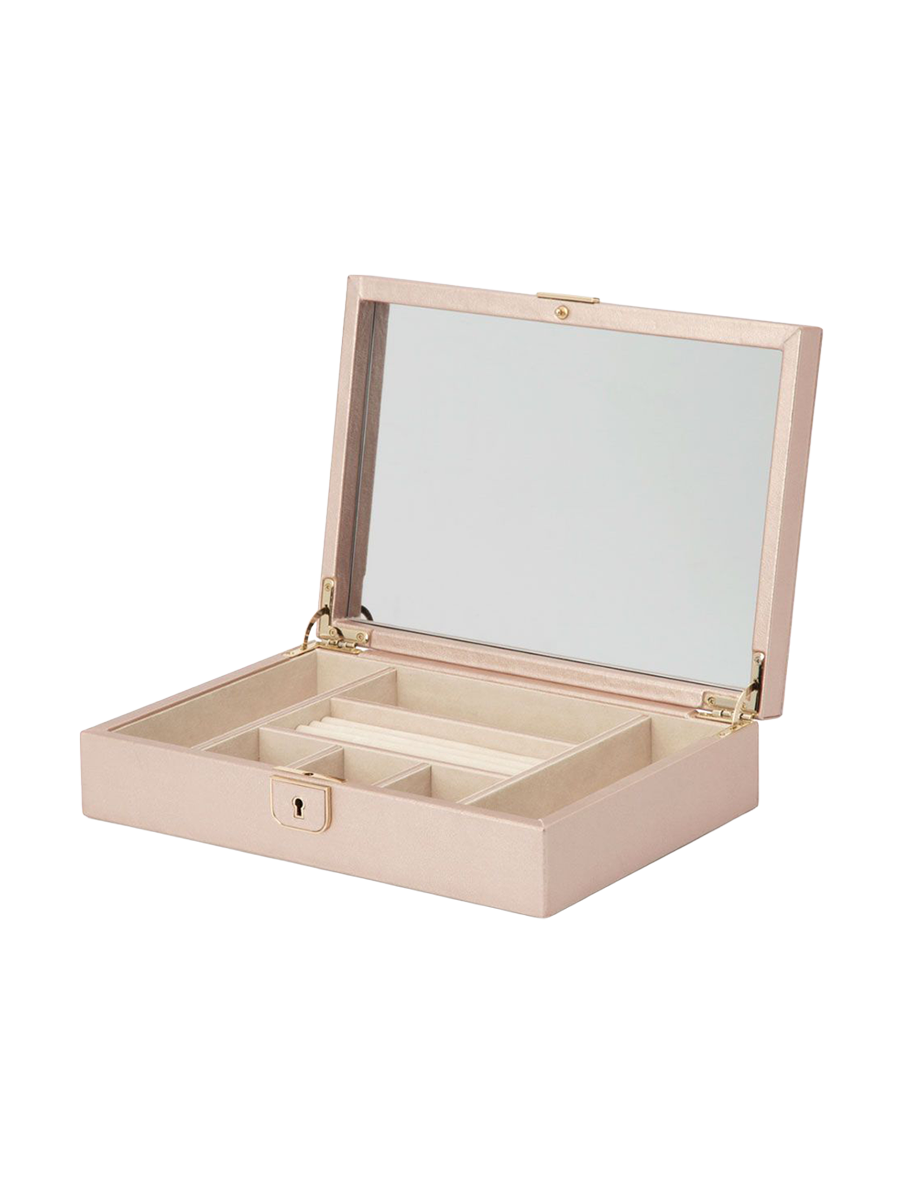 
Genuine Leather Jewelry Box "Palermo" - Rose Gold / Small