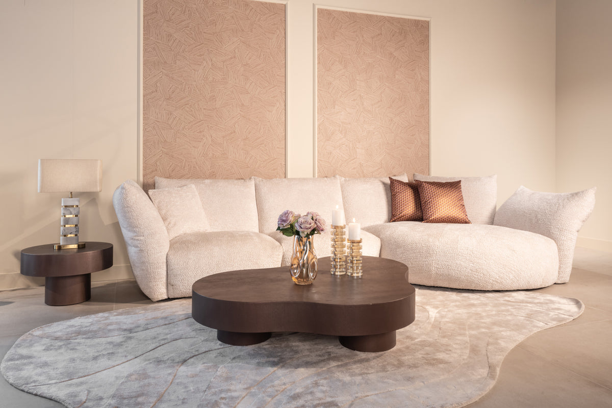
Lampada da tavolo di design in marmo “Lenore” bianca/beige - Bianco/Beige