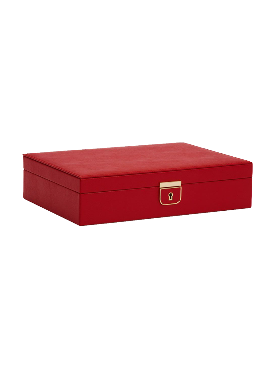 
Genuine Leather Jewelry Box "Palermo" - Red / Medium