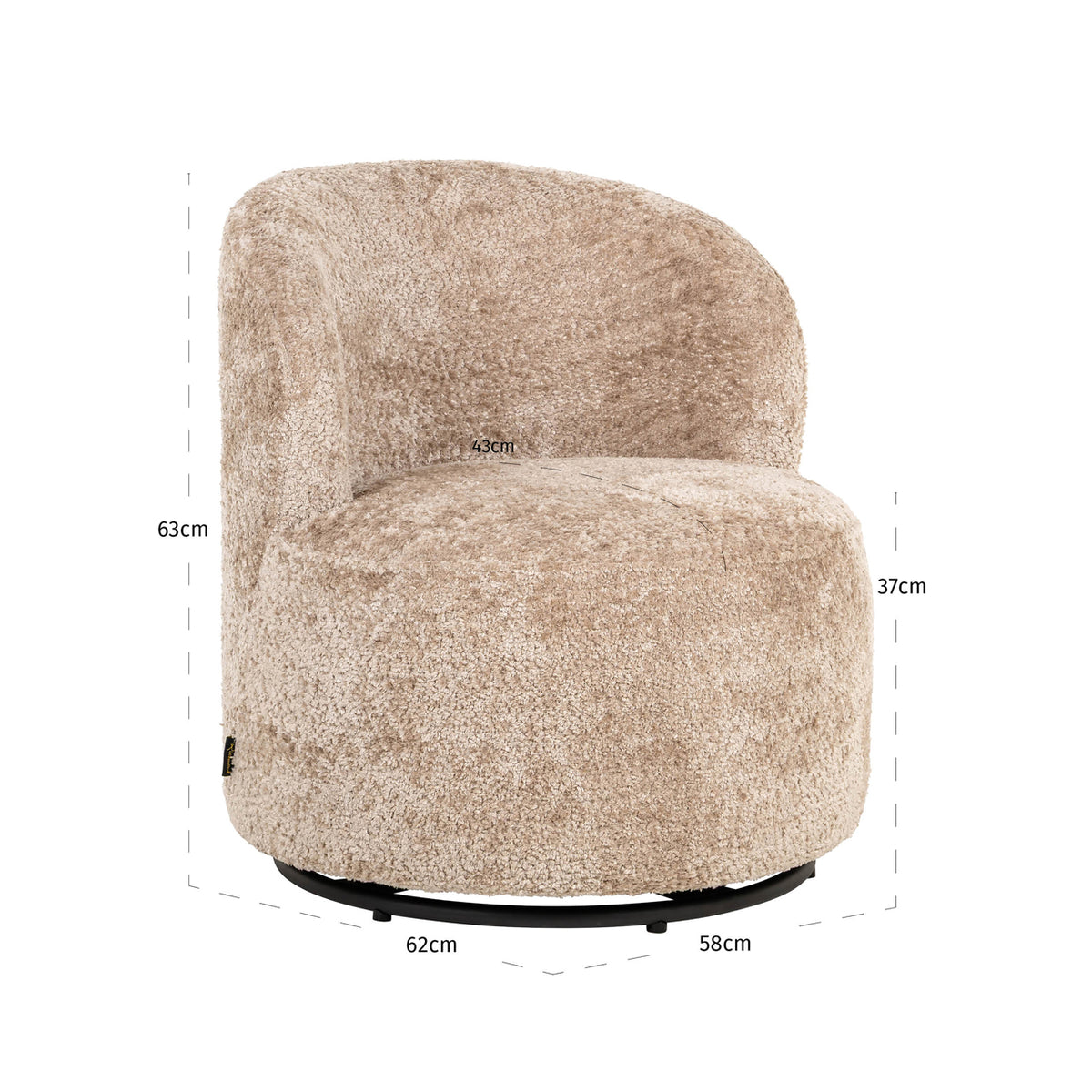 
Poltrona di design «Jackie» - Naturale di pecora