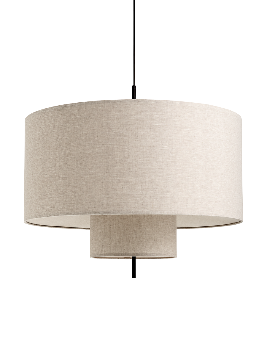
Grande suspension design « Margin », différentes tailles - Abat-jour : Beige, Câble : Noir / Ø 90 cm