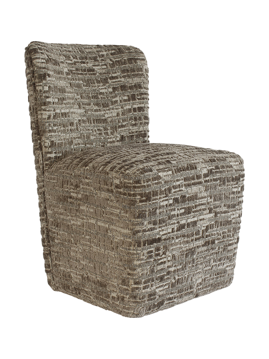 
Chaise de salle à manger design « Lorain » à roulettes - Dalia Greige
