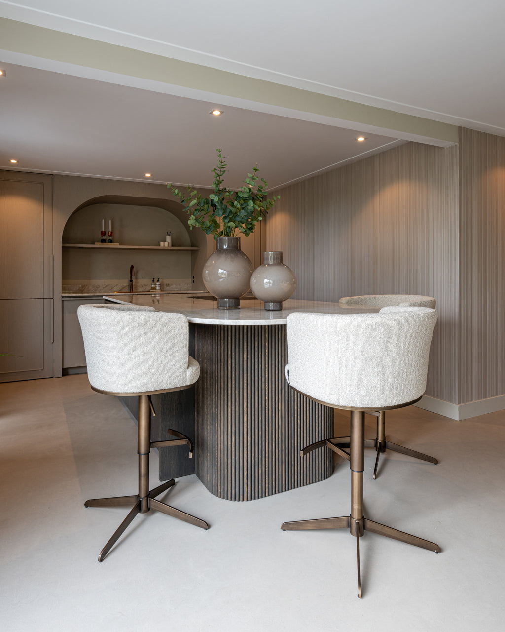 
Sgabello da bar girevole e regolabile in altezza di design «Cheyenne» - Beige
