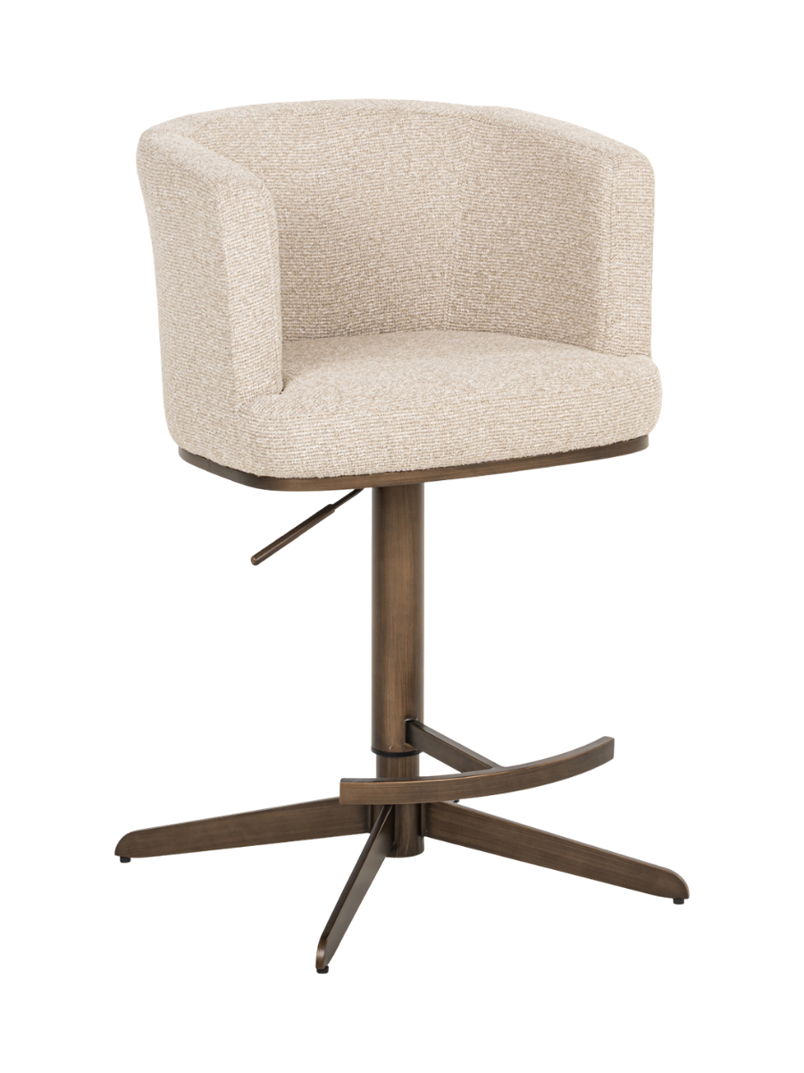 
Sgabello da bar girevole e regolabile in altezza di design «Cheyenne» - Beige