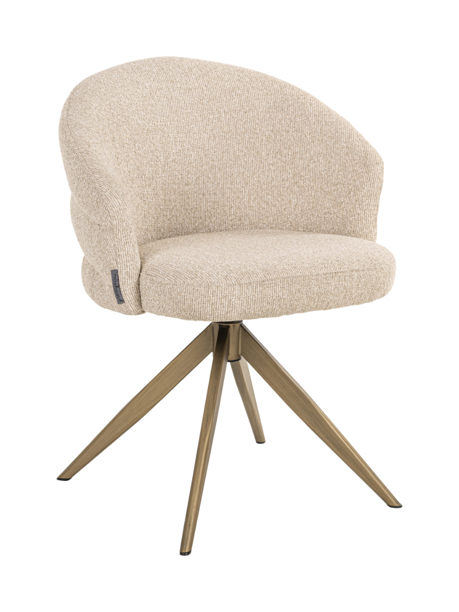 
360° Swivel Designer Armchair "Zendaya" - Biscotti