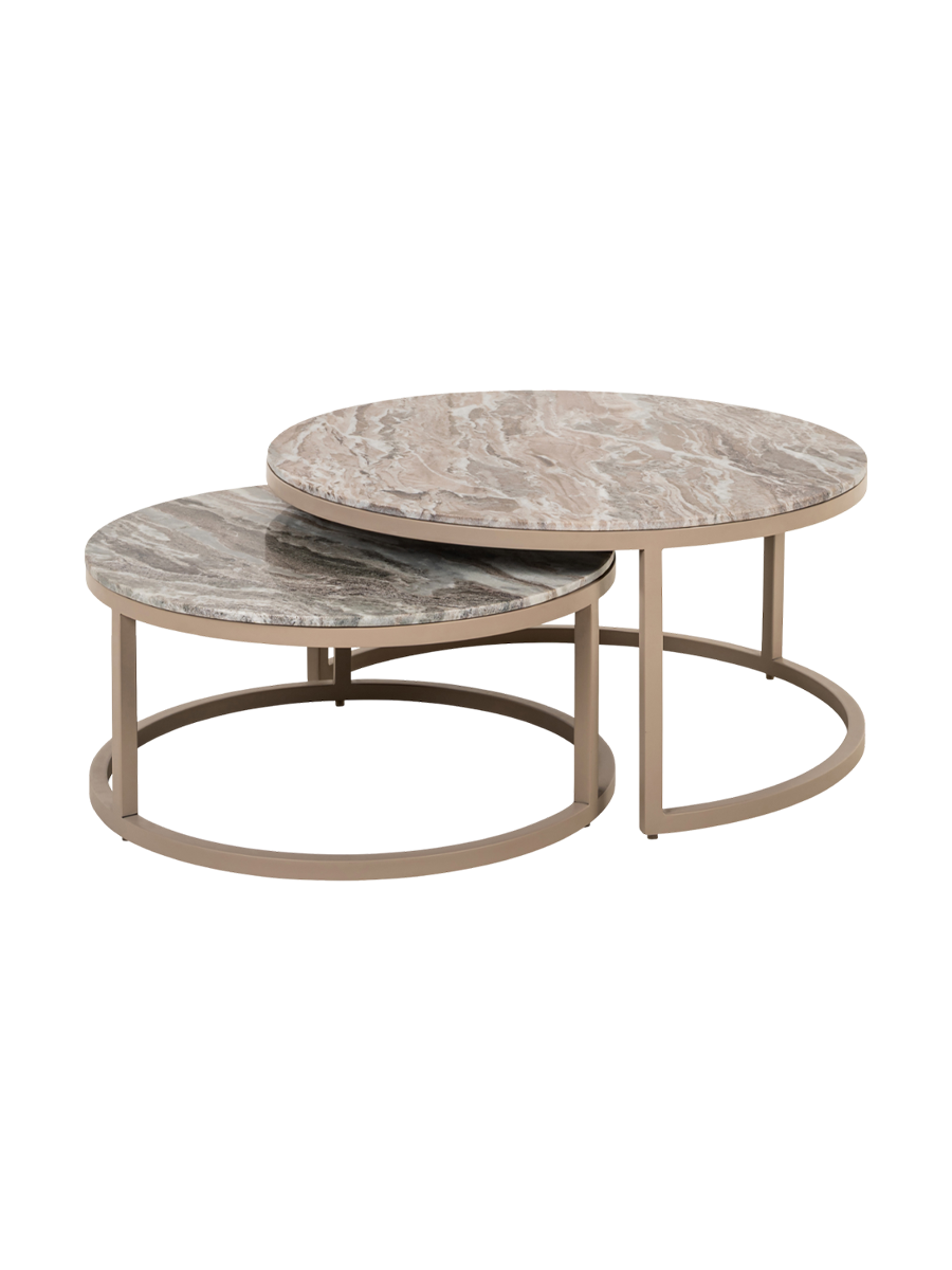 
Marmor Design Couchtisch Set „Fairfax“ (2 Stück)